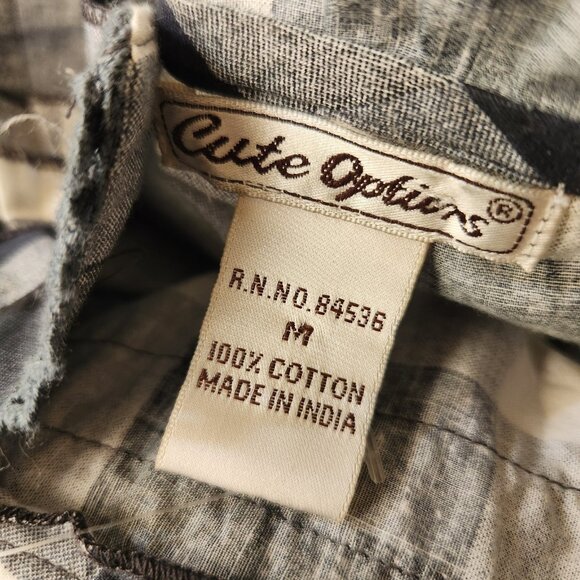 Y2K Vintage Ruffle Button Down Mini Checkered Shirt Dress Jrs Medium - Picture 9 of 9